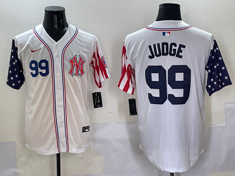 Men 2025  MLB New York Yankees #99 Judge white jersey style 11->new york yankees->MLB Jersey
